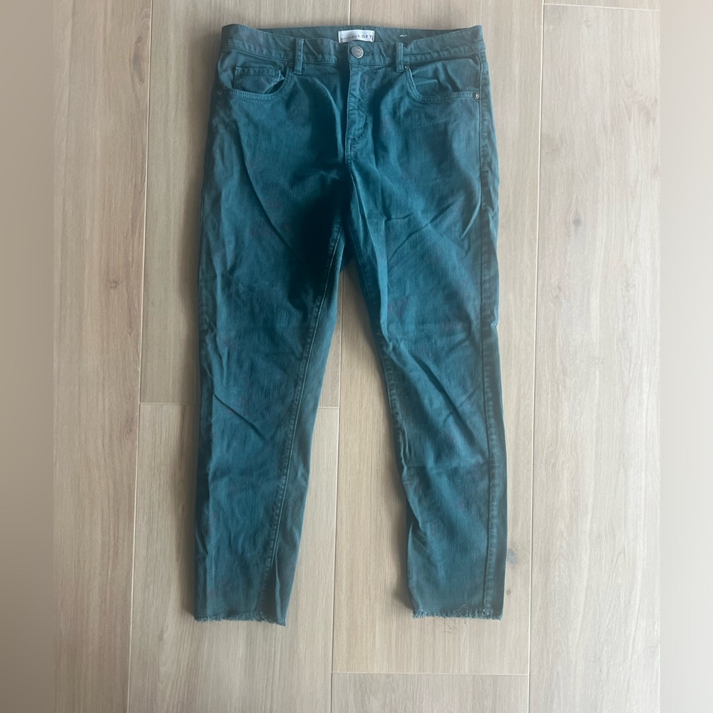 Loft Floral Teal Floral Denim Jean 10